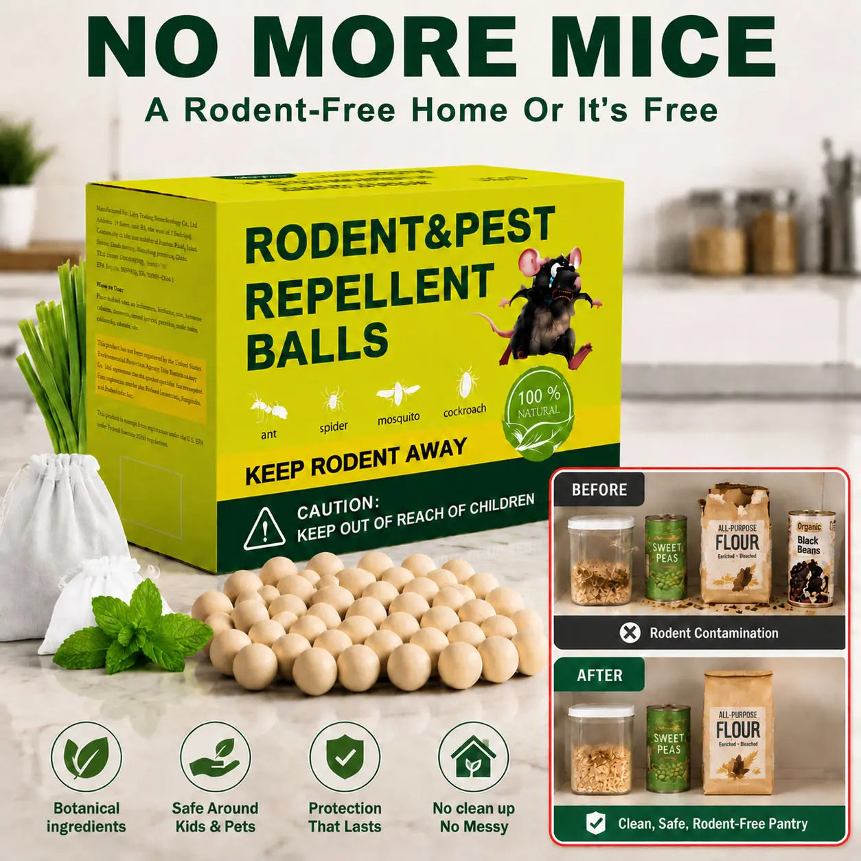 Powerful Mouse Repellent Balls, 36‑Pack